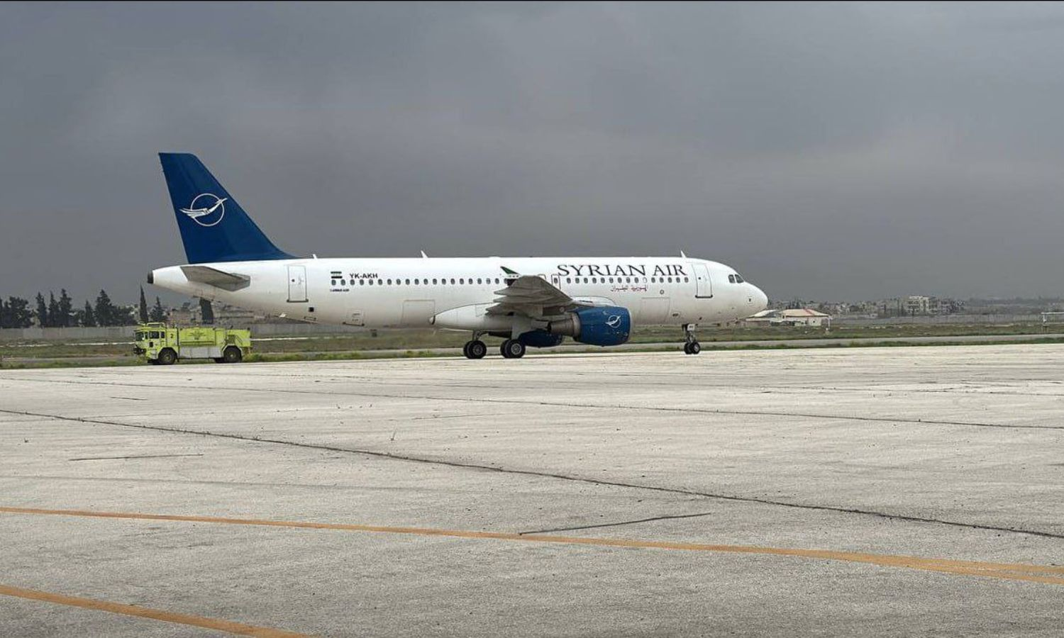 First civil passenger aircraft landing at Aleppo International Airport - March 18, 2025 (SANA)